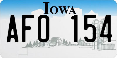 IA license plate AFO154
