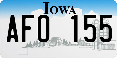 IA license plate AFO155