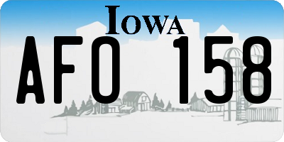 IA license plate AFO158