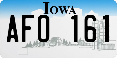 IA license plate AFO161