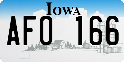 IA license plate AFO166