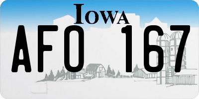 IA license plate AFO167
