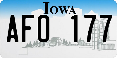 IA license plate AFO177