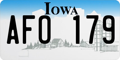 IA license plate AFO179