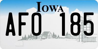 IA license plate AFO185