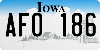 IA license plate AFO186