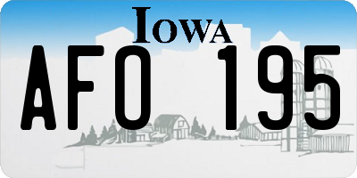 IA license plate AFO195