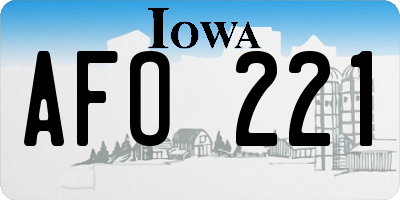IA license plate AFO221