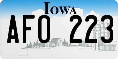 IA license plate AFO223