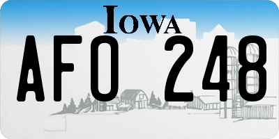 IA license plate AFO248