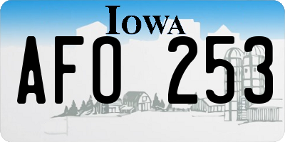 IA license plate AFO253