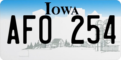 IA license plate AFO254