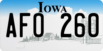 IA license plate AFO260