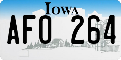 IA license plate AFO264