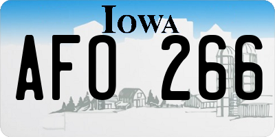 IA license plate AFO266