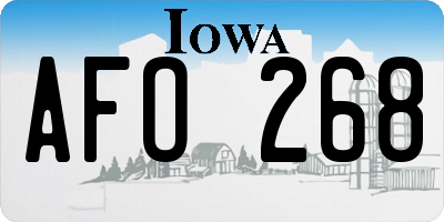 IA license plate AFO268
