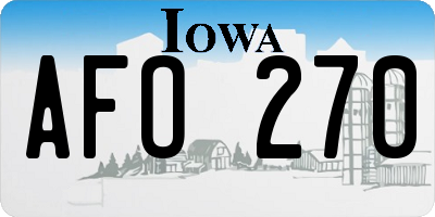 IA license plate AFO270