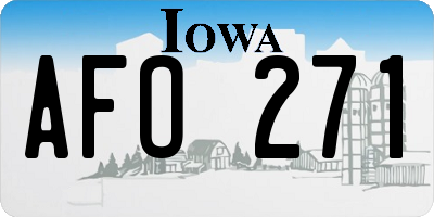 IA license plate AFO271