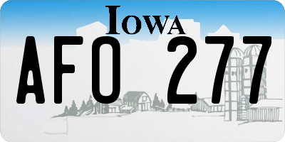 IA license plate AFO277