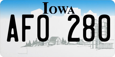 IA license plate AFO280