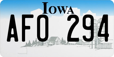 IA license plate AFO294