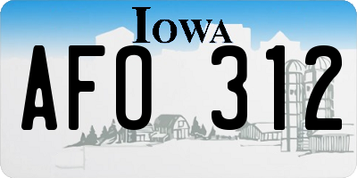 IA license plate AFO312
