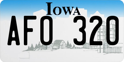 IA license plate AFO320