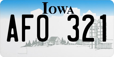 IA license plate AFO321