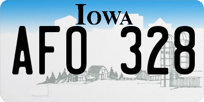 IA license plate AFO328