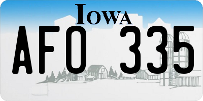 IA license plate AFO335