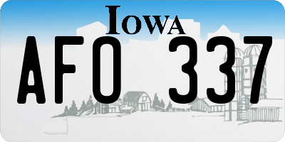IA license plate AFO337