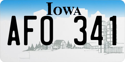 IA license plate AFO341