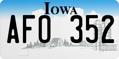 IA license plate AFO352