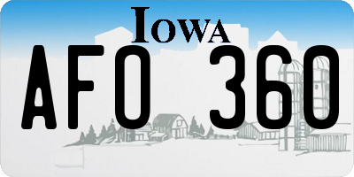 IA license plate AFO360