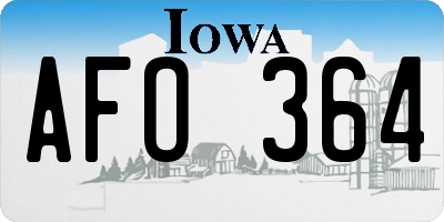 IA license plate AFO364