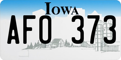 IA license plate AFO373