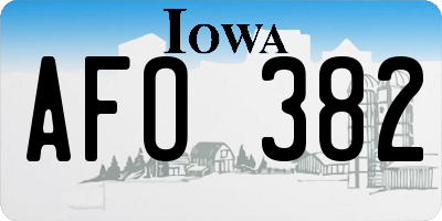 IA license plate AFO382