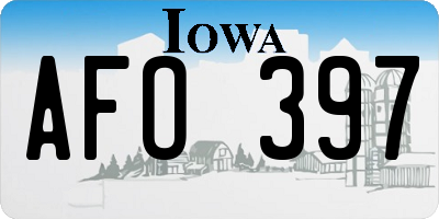 IA license plate AFO397