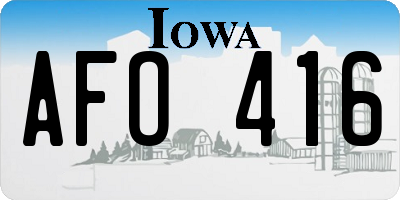 IA license plate AFO416