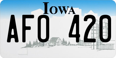 IA license plate AFO420