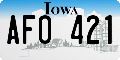 IA license plate AFO421