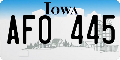 IA license plate AFO445