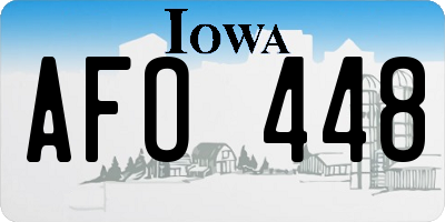 IA license plate AFO448