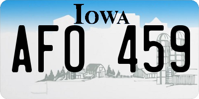 IA license plate AFO459