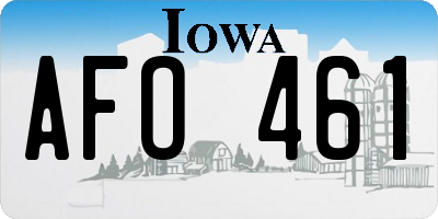IA license plate AFO461