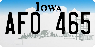 IA license plate AFO465
