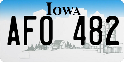 IA license plate AFO482