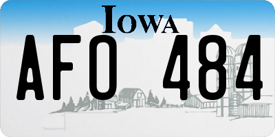 IA license plate AFO484