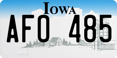 IA license plate AFO485