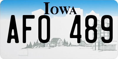 IA license plate AFO489